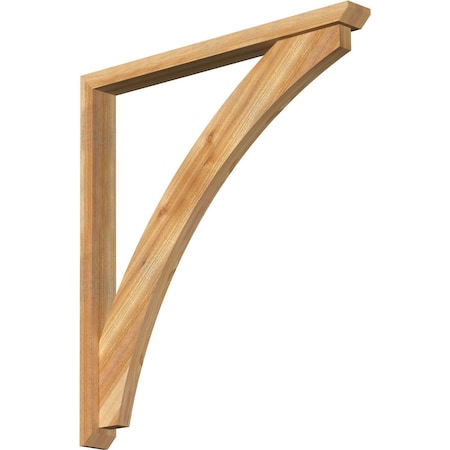 Ekena Millwork Thorton Slat Rough Sawn Bracket w/ Offset Brace, Western Red Cedar, 4"W x 40"D x 44"H BKT0402X40X44THR06RWR